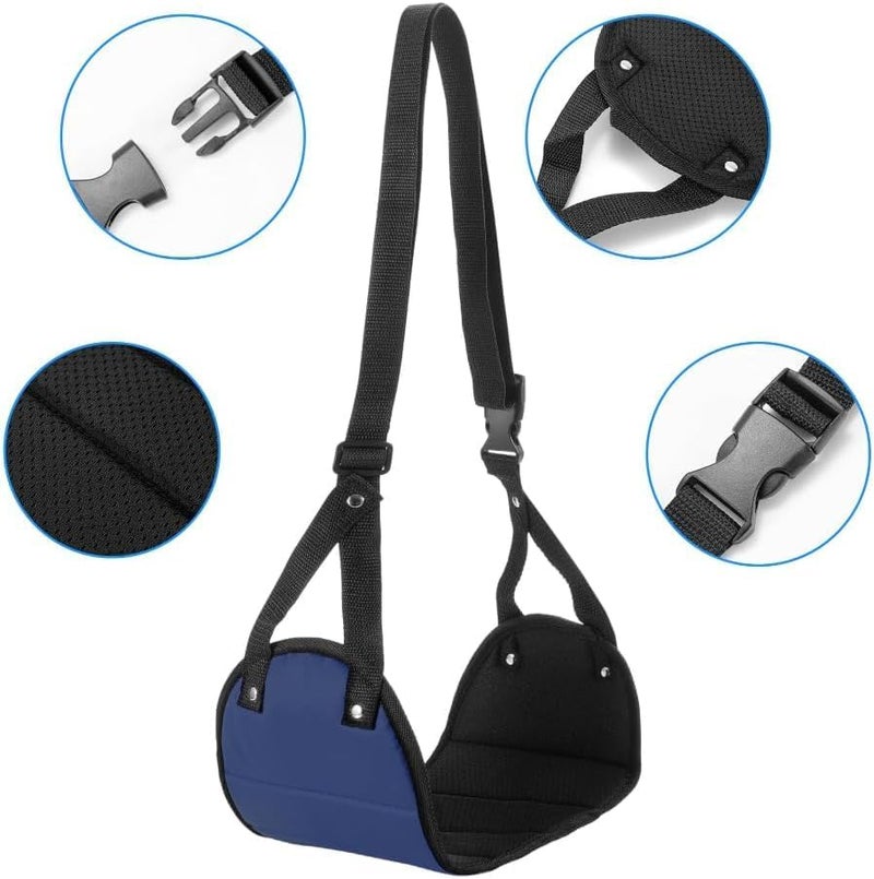 Airplane Footrest with Premium Memory Foam,Perfect Adjustable Airplane Foot Hammock, Perfect Portable Airplane or Office Foot Rest to Relax Your Feet, Prevent Swelling and Soreness (Navy Blue) - Image 2