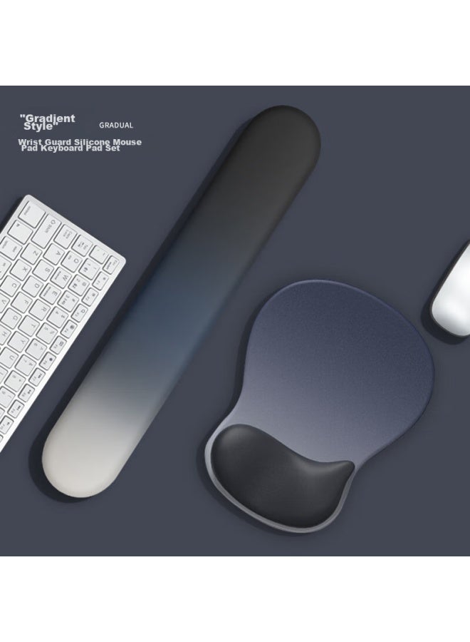 Kpte Mouse Pad Gradient Mouse Wrist Support Pad, Silicone Non-slip Keyboard Hand Rest For Women - Image 1