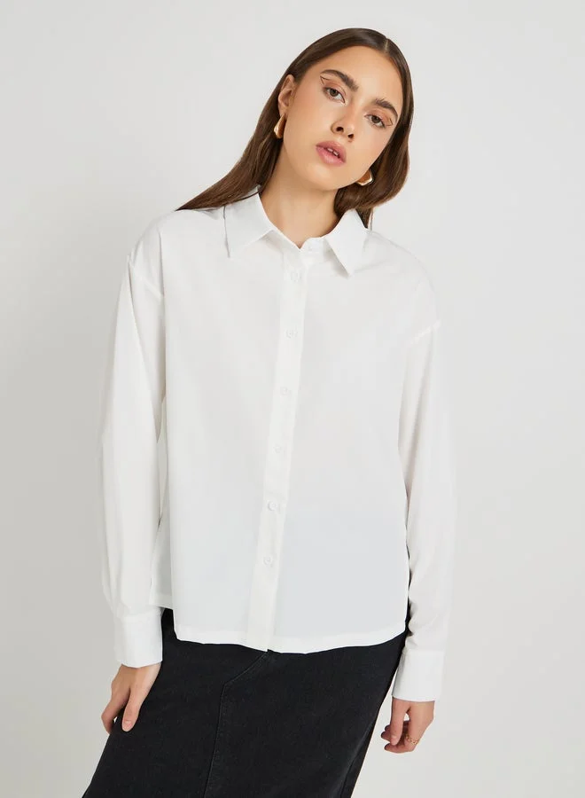Take Two Take Two Solid Spread Collar Long Sleeve Shirt