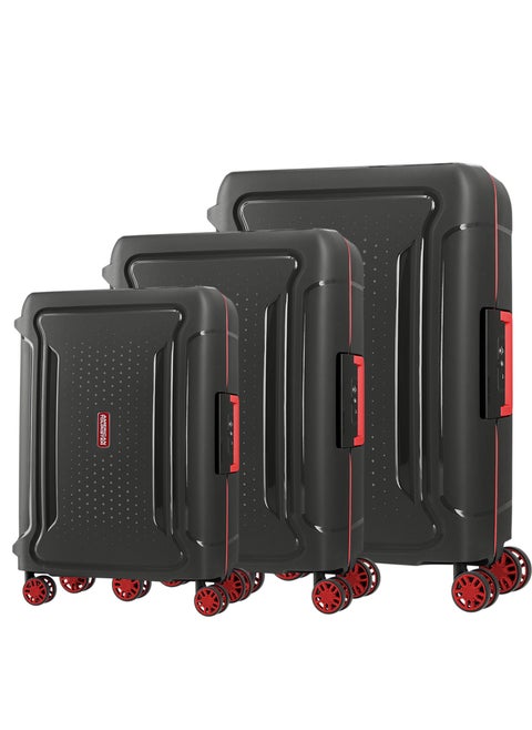 Tribus 3 Pcs Set Luggage Cabin , Medium & Large  - Dark Grey