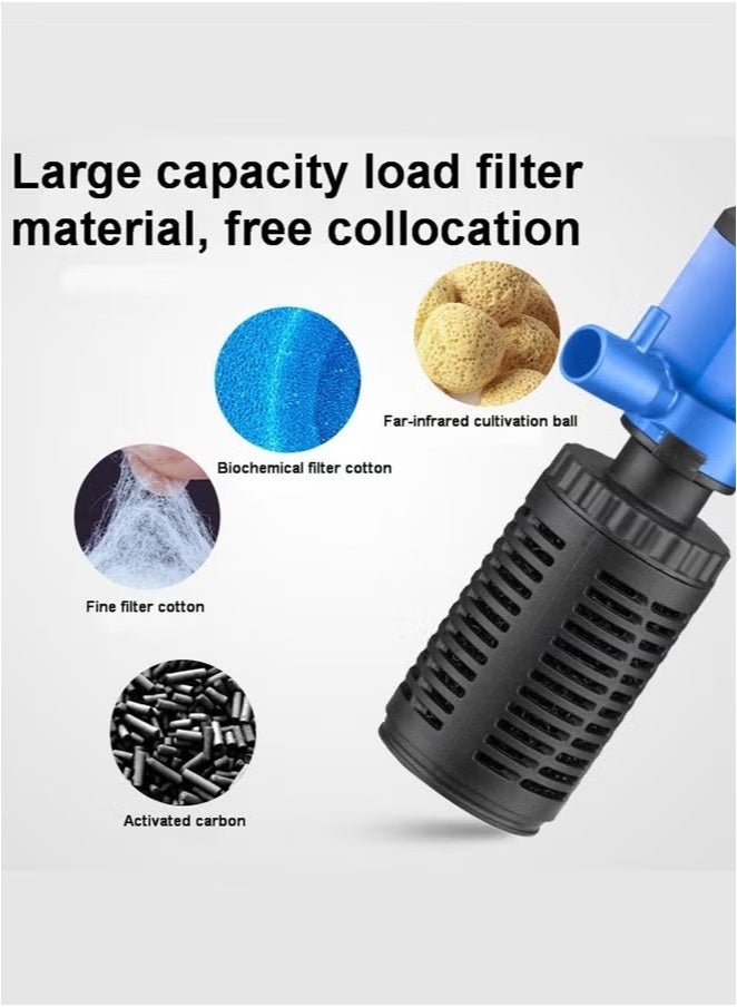 Ailily Silent Internal Aquarium Filter Clean Water and Air Pump and Waves Healthy Fish and Turtles 6W 600L/H Bluish Black Color - Image 3