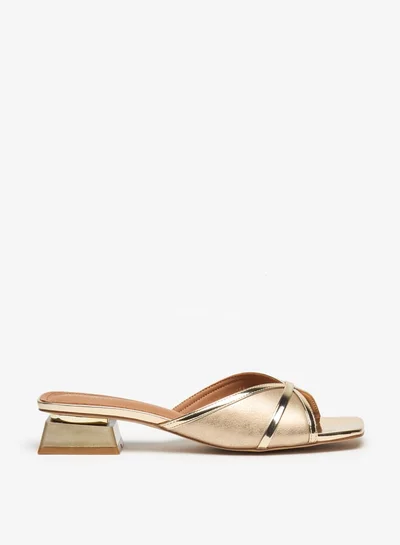 Flora Bella Women's Textured Slip-On Sandals with Block Heels