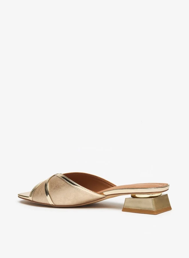 Flora Bella Women's Textured Slip-On Sandals with Block Heels