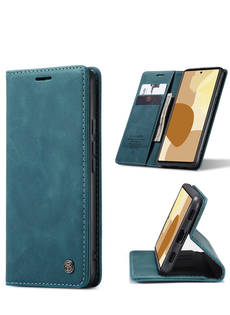 CaseMe - CaseMe Google Pixel 6 Case Wallet, for Google Pixel 6 Wallet Case Book Folding Flip Folio Case with Magnetic Kickstand Card Slots Protective Cover - Green - Image 1