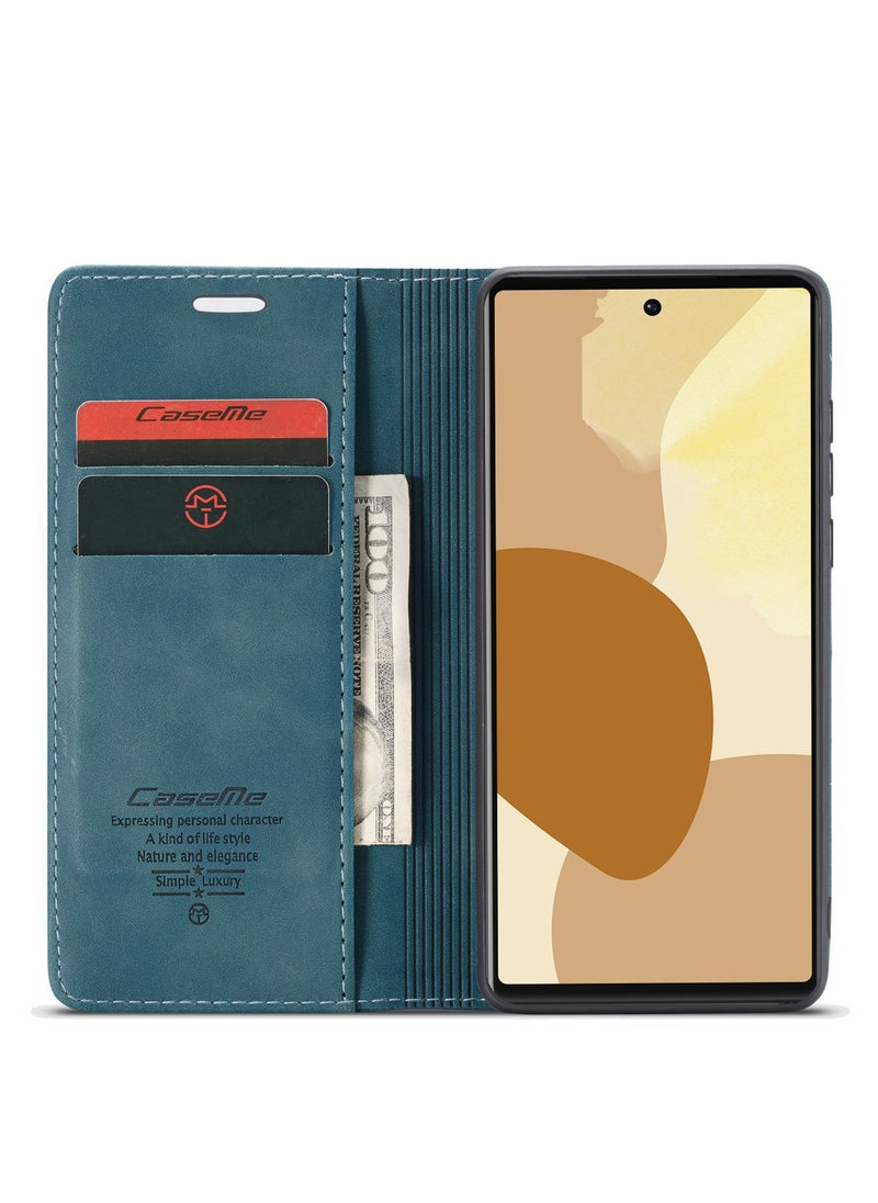 CaseMe - CaseMe Google Pixel 6 Case Wallet, for Google Pixel 6 Wallet Case Book Folding Flip Folio Case with Magnetic Kickstand Card Slots Protective Cover - Green - Image 1