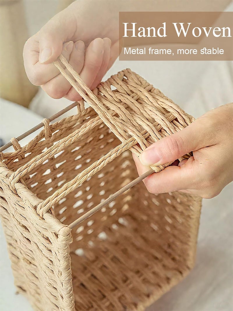 Amaredom Floral Wicker Baskets, Handwoven Multi-size 3-Pack Storage Baskets Set, Perfect For Home Organizing, Storage and DÃ©cor - Beige - Image 5