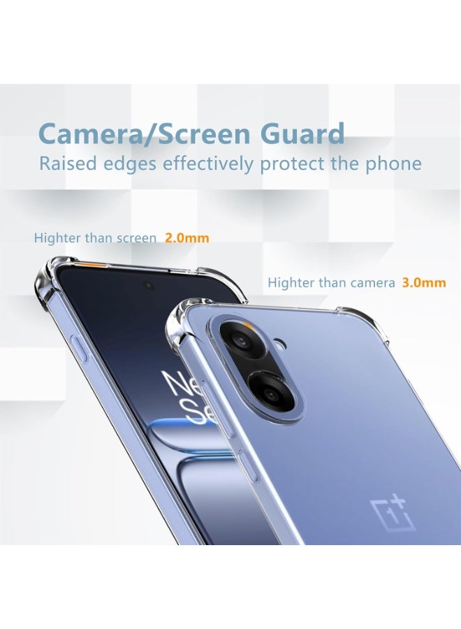 SanHu for OnePlus Nord CE5 5G 2-In-1 Thin Soft Case Cover, Anti Drop Protection, Anti Fingerprint, Durable, Easy To Clean And Install, Frosted Protective Case+Transparent Four Corner Anti Drop Protective Case - Image 2