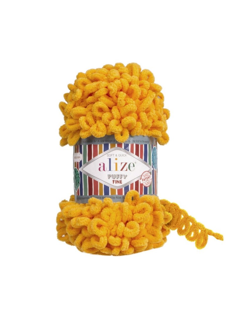 ALIZE PUFFY FINE Yarn 82 Mustard