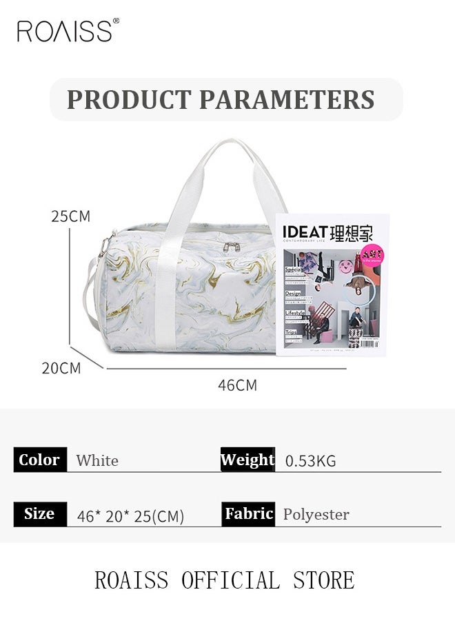 roaiss - New Trend Travel Duffel Bag Marble Pattern Sports Gym Tote Bag Shoulder Crossbody Overnight Bag for Women Men Weekender Labor Delivery Bag - Image 1