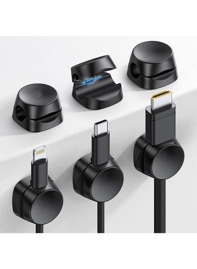 general Cord Organizer [1s Lock] Spring Cable Holder Clips - 6Pack Desk Cable Management Clips, Phone Charger Cord [Smooth Adjustable], Adhesive Wire Organizer Keeper for Nightstand Wall Car Office - Image 1