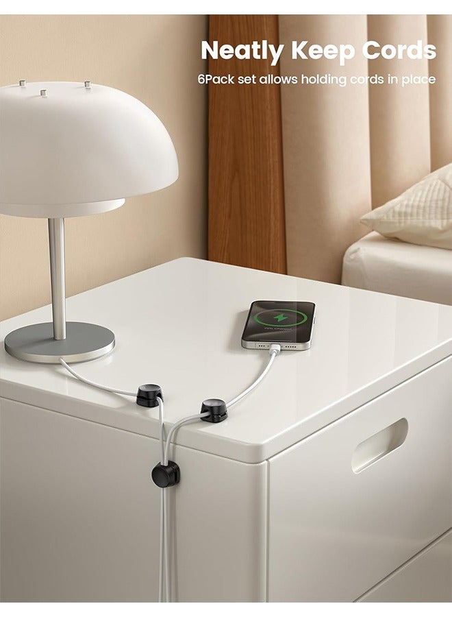 general Cord Organizer [1s Lock] Spring Cable Holder Clips - 6Pack Desk Cable Management Clips, Phone Charger Cord [Smooth Adjustable], Adhesive Wire Organizer Keeper for Nightstand Wall Car Office - Image 3