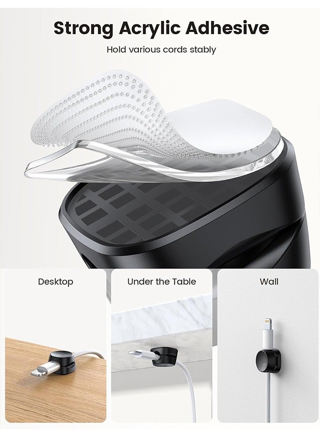 general Cord Organizer [1s Lock] Spring Cable Holder Clips - 6Pack Desk Cable Management Clips, Phone Charger Cord [Smooth Adjustable], Adhesive Wire Organizer Keeper for Nightstand Wall Car Office - Image 4