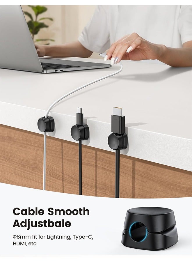 general Cord Organizer [1s Lock] Spring Cable Holder Clips - 6Pack Desk Cable Management Clips, Phone Charger Cord [Smooth Adjustable], Adhesive Wire Organizer Keeper for Nightstand Wall Car Office - Image 5