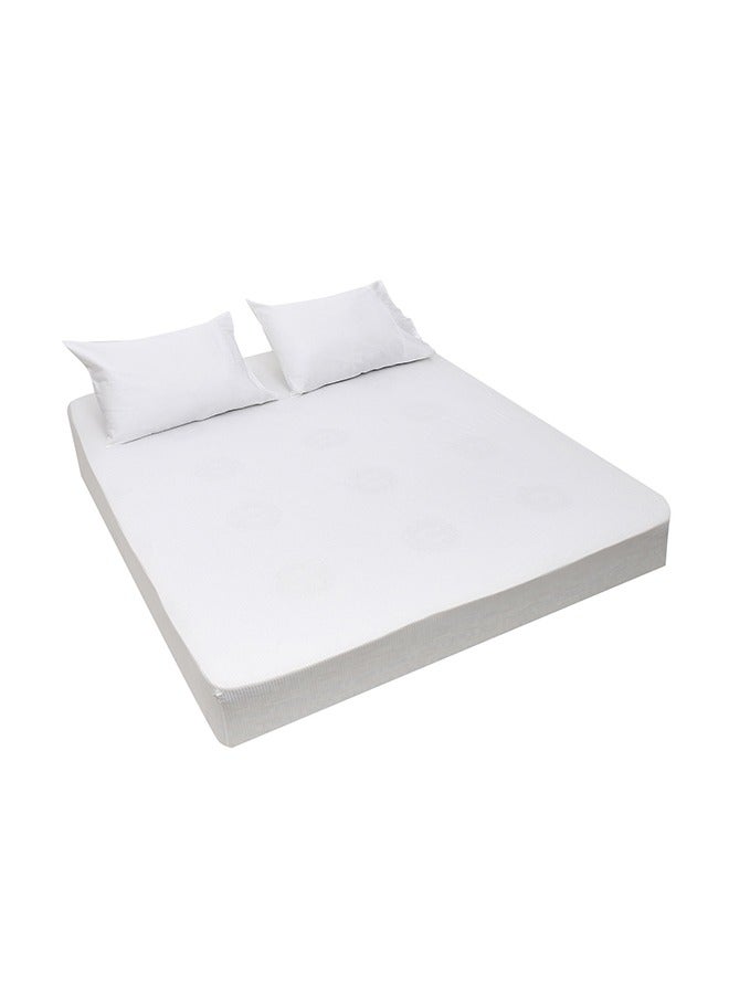 MEHALLA MEHALLA Fitted Sheet Set - Satin Stripe 4mm - Single White-100% Egyptian Cotton  - Image 1