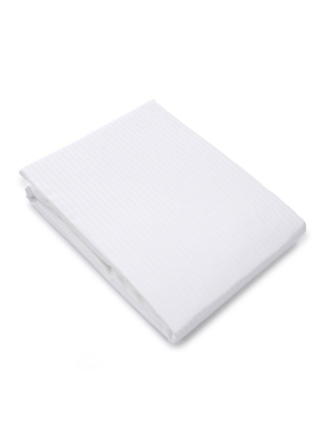 MEHALLA MEHALLA Fitted Sheet Set - Satin Stripe 4mm - Single White-100% Egyptian Cotton  - Image 2