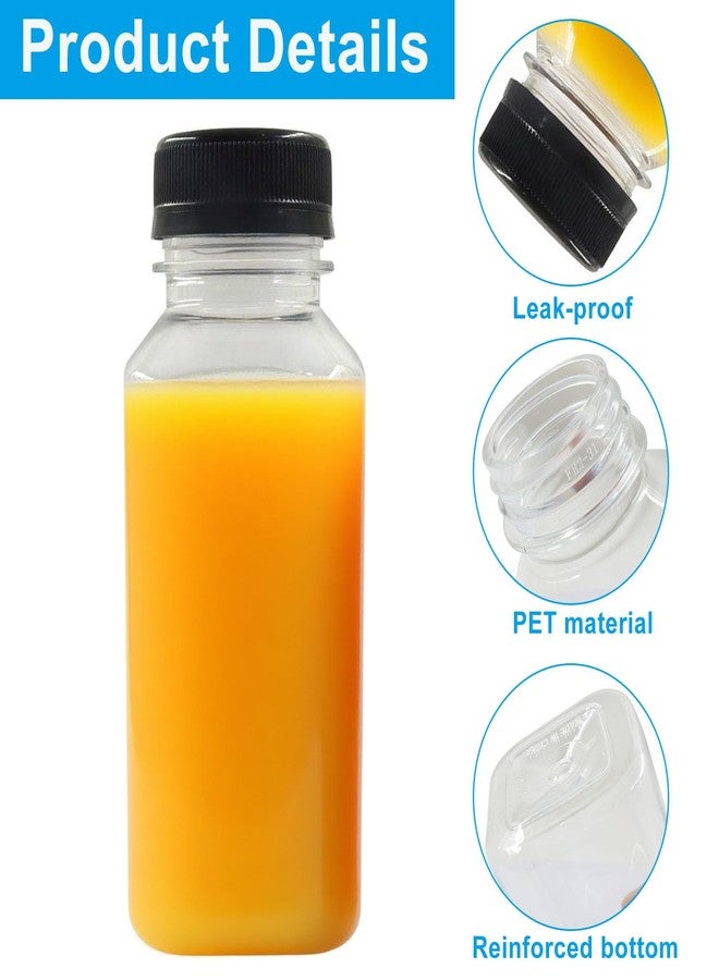 BokWin 3 Pack 8 Oz Clear Plastic Juice Bottles，Ginger Shot Bottles with Lids, Leak Proof, Freezer Safe Reusable Beverage Containers for Juicing, Smoothies, Milk and Other Drinks - Image 3