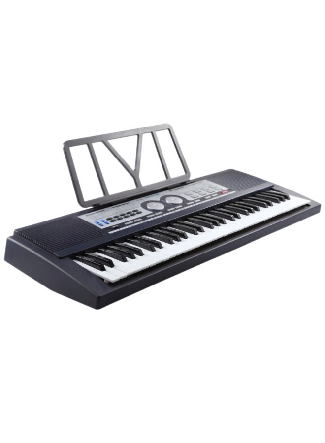YONGMEI YM-6100 Electronic Keyboard 61 Keys Portable Piano Organ with Headphone Output & Mic Input + Note Stand & Adapter for Beginners & Students - 5 Octaves - Image 1