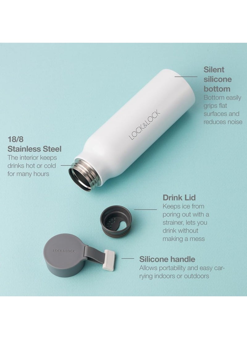 LOCK & LOCK LocknLock Name Tumbler 350ml – Durable BPA-Free Stainless Steel Travel Mug in White  - Image 3