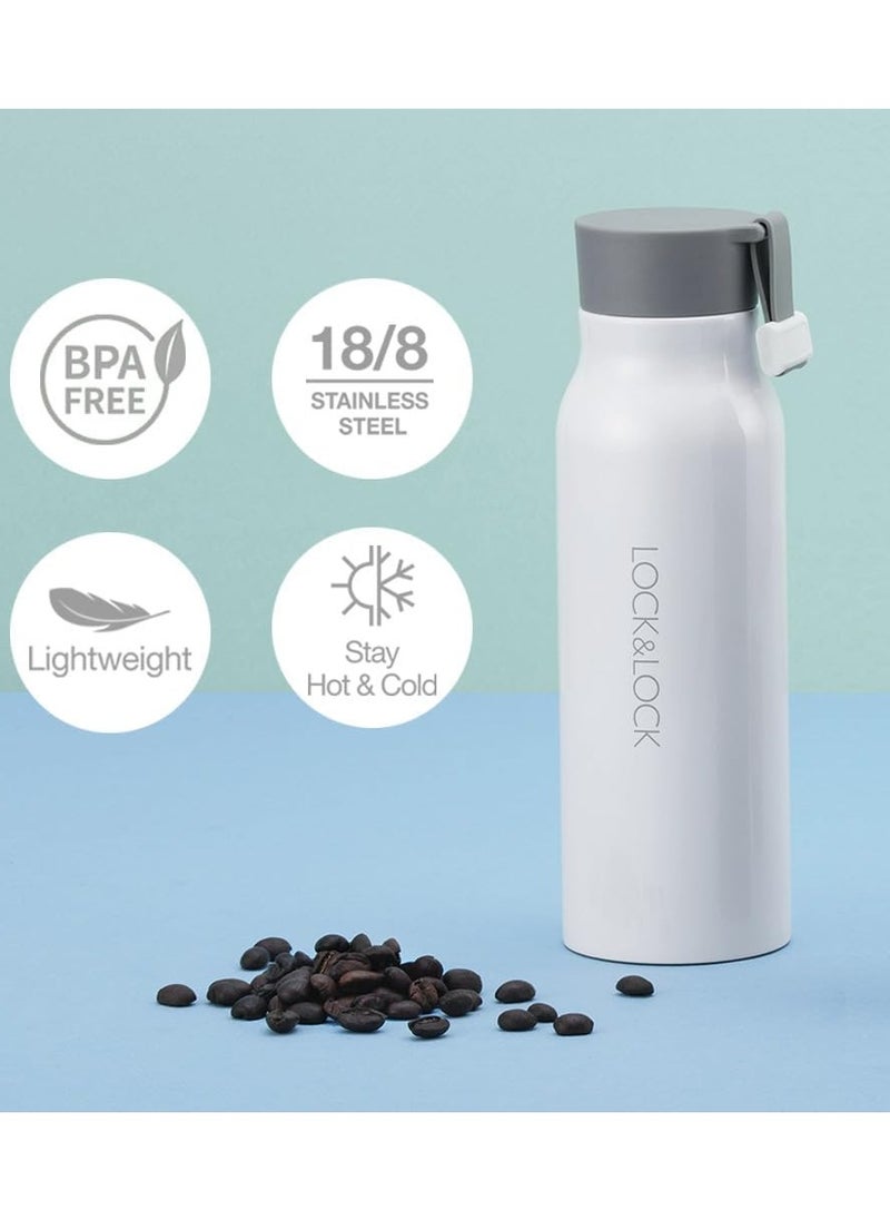 LOCK & LOCK LocknLock Name Tumbler 350ml – Durable BPA-Free Stainless Steel Travel Mug in White  - Image 4