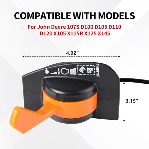 YDO Throttle Choke Cable Control for John Deere 107S D100 D105 D110 D120 X105 X115R X125 X145Push Pull Cable Replace OEM GY21983 GY21623 GY21307 - Image 5