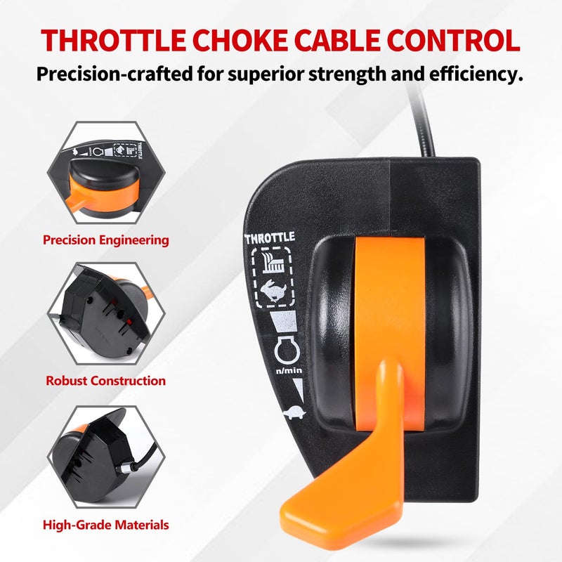 YDO Throttle Choke Cable Control for John Deere 107S D100 D105 D110 D120 X105 X115R X125 X145Push Pull Cable Replace OEM GY21983 GY21623 GY21307 - Image 4