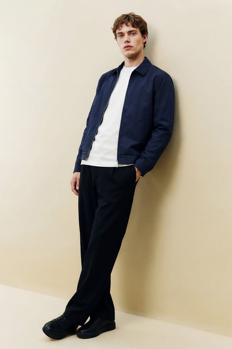 ديفاكتو جاكيت قصة عادية بياقة قميص ونص بطانة - Image 2