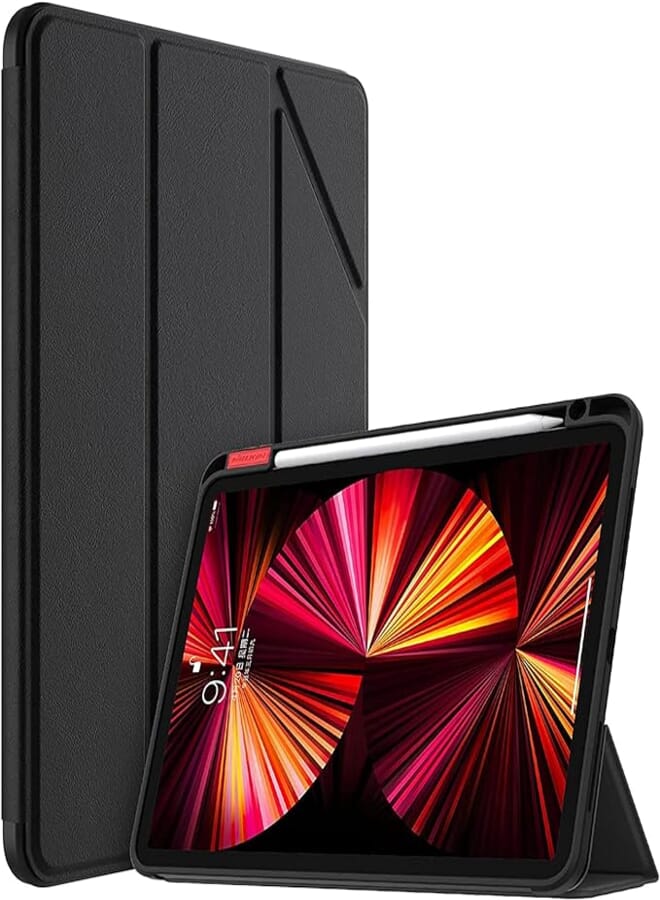 Nillkin Case for iPad 10.2 2021/2020/2019, iPad 9th/8th/7th Generation Case [Slim Trifold Stand + Auto Wake/Sleep], Premium Protective Cover for Apple iPad 10.2 Inch, Black