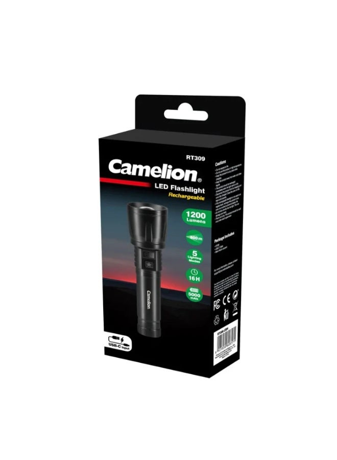 كاميليون Rechargeable Aluminium Flashlight RT309 - Image 2
