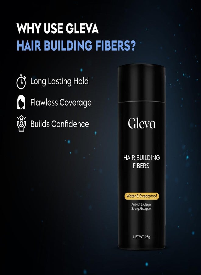 Gleva Hair Building Fibers - Powder Thickener, Topper For Fine- Natural Filler Instantly Conceals Hair Loss - Bald Spots Filler For Women & Men (Black), 25 Grams - Image 4