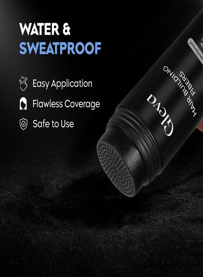 Gleva Hair Building Fibers - Powder Thickener, Topper For Fine- Natural Filler Instantly Conceals Hair Loss - Bald Spots Filler For Women & Men (Black), 25 Grams - Image 2