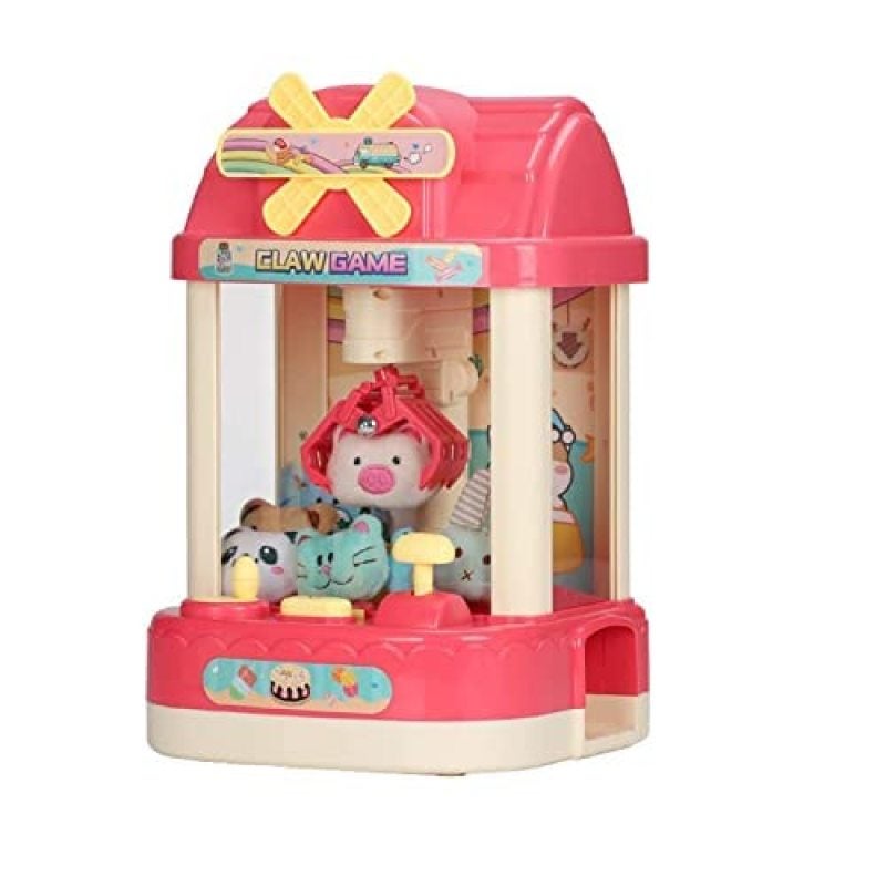 Mini Claw Machine: 8 Inches Sturdy Plastic Case With Adjustable Music, Lights - Skill-building Arcade Grabber Game For Kids 3+, Home Parties, Birthday Gifts - Image 1