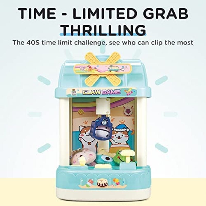 Mini Claw Machine: 8 Inches Sturdy Plastic Case With Adjustable Music, Lights - Skill-building Arcade Grabber Game For Kids 3+, Home Parties, Birthday Gifts - Image 5