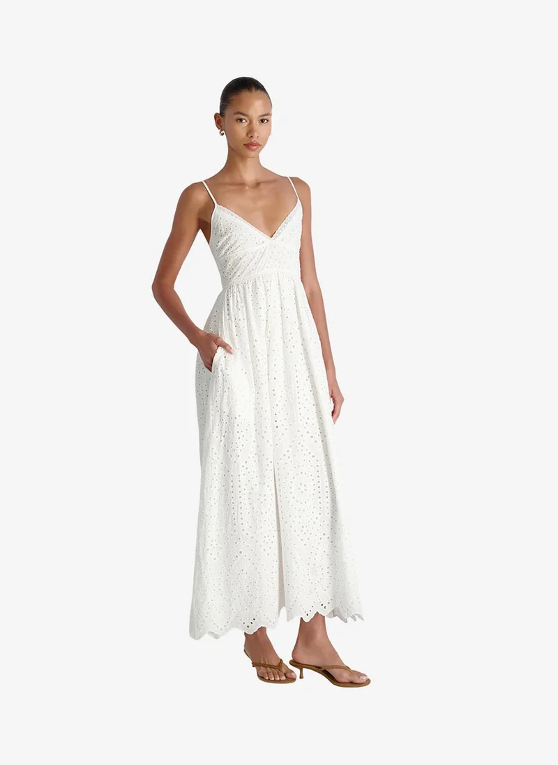 French Connection  Women's Summer White Trini Cotton Eyelet Maxi Dress for Women | Best Price UAE