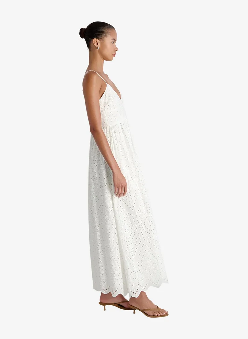 French Connection  Women's Summer White Trini Cotton Eyelet Maxi Dress for Women | Best Price UAE