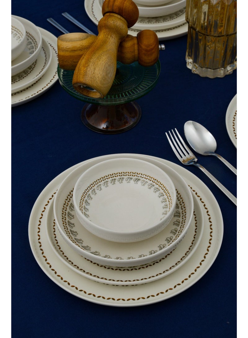 فاريكا البورسلين طقم عشاء من البورسلين المطبوع رقميًا مكون من 24 قطعة لـ 6 أشخاص من Naya - Image 1