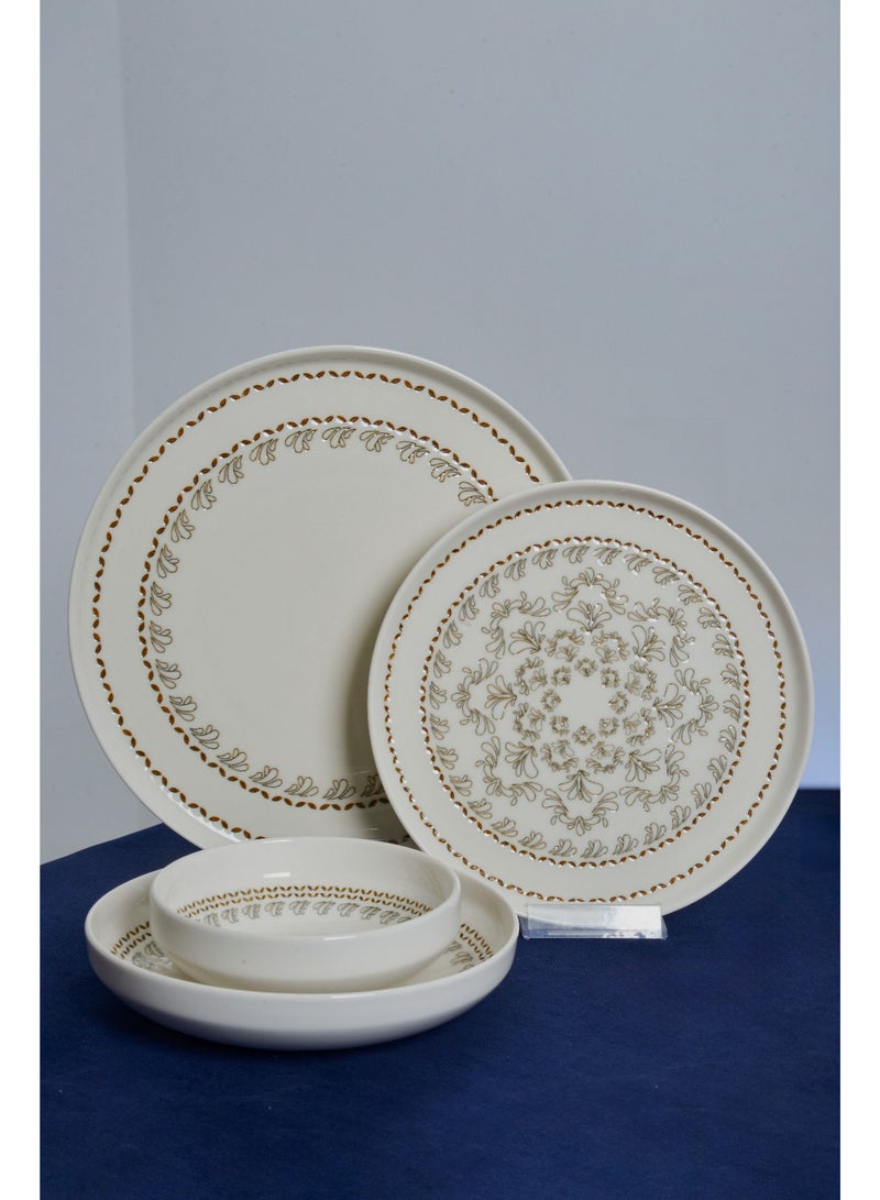 فاريكا البورسلين طقم عشاء من البورسلين المطبوع رقميًا مكون من 24 قطعة لـ 6 أشخاص من Naya - Image 5