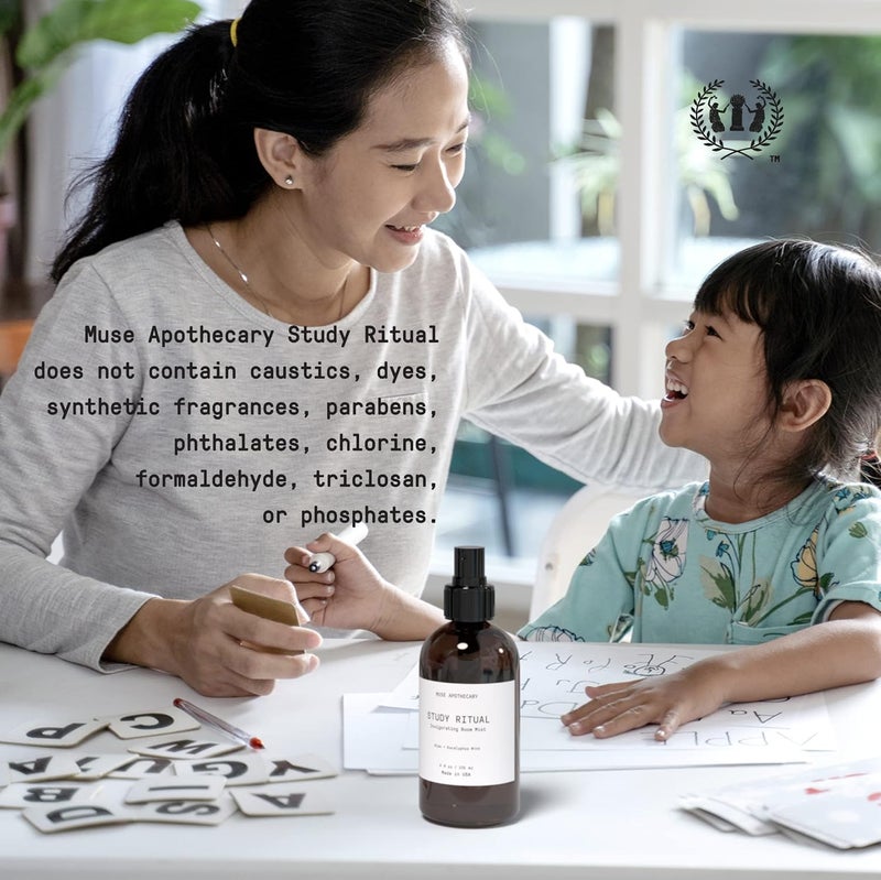 Muse Apothecary Study Ritual Aromatic and Invigorating Room Mist 8 oz Infused with Natural Essential Oils Aloe Eucalyptus Mint - Image 5