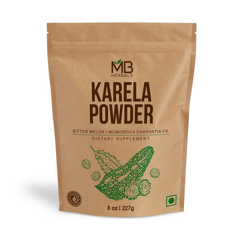 MB Herbals DeSeeded Karela Powder 8 oz 227 Gram 05 lb 100 Pure Bitter Melon Powder Momordica charantia Fr No Preservatives Non GMO Gluten Free