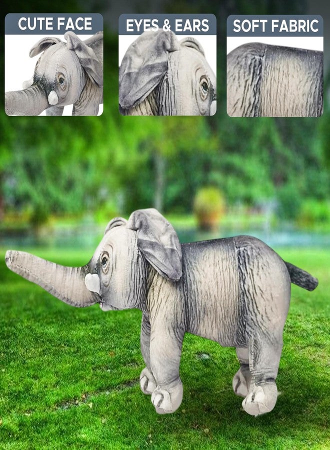 NHR Soft Elephant Plush Toy for Kids - 26cm Realistic Stuffed Elephant Animal, Ultra-Soft Safari Theme Toy for Boys & Girls (Grey) - Image 3