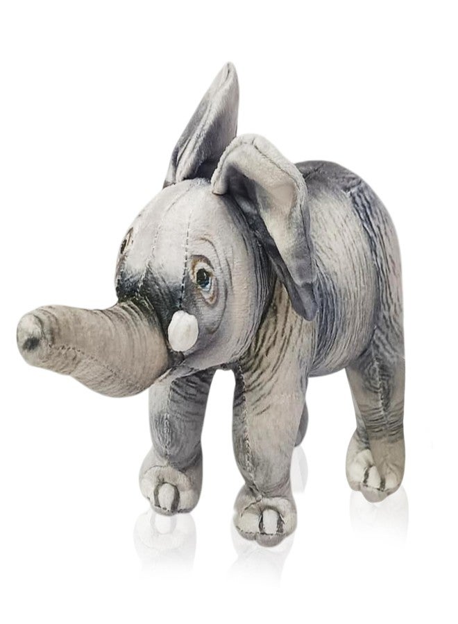 NHR Soft Elephant Plush Toy for Kids - 26cm Realistic Stuffed Elephant Animal, Ultra-Soft Safari Theme Toy for Boys & Girls (Grey) - Image 1