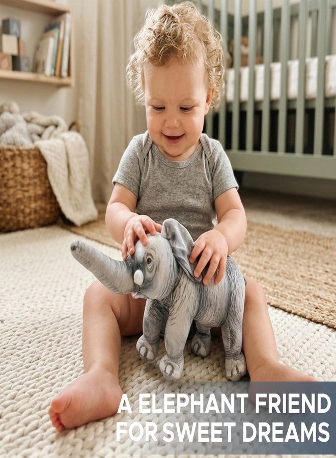 NHR Soft Elephant Plush Toy for Kids - 26cm Realistic Stuffed Elephant Animal, Ultra-Soft Safari Theme Toy for Boys & Girls (Grey) - Image 5