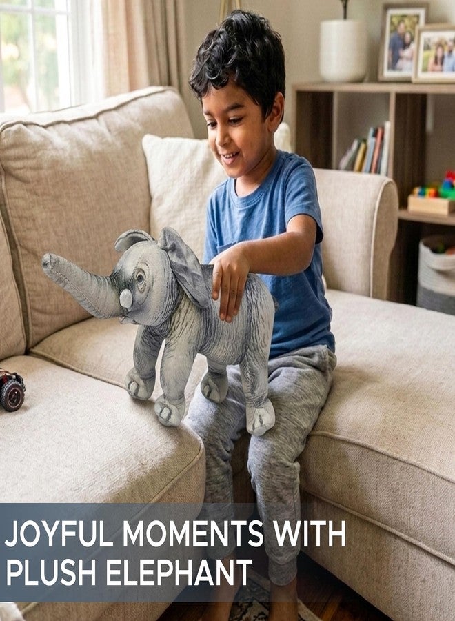 NHR Soft Elephant Plush Toy for Kids - 26cm Realistic Stuffed Elephant Animal, Ultra-Soft Safari Theme Toy for Boys & Girls (Grey) - Image 4