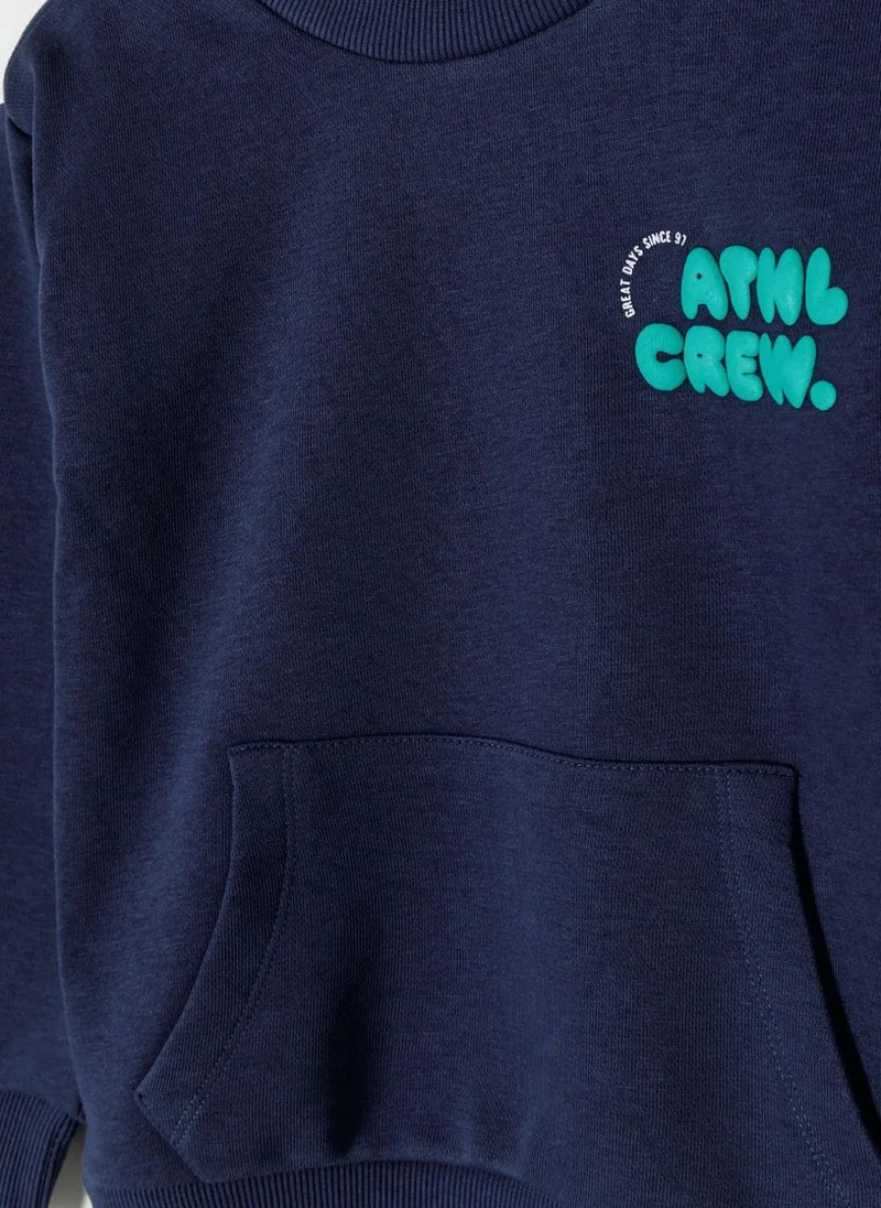 مينوتي سويت شيرت قطن للأولاد بطباعة ATHL CREW
