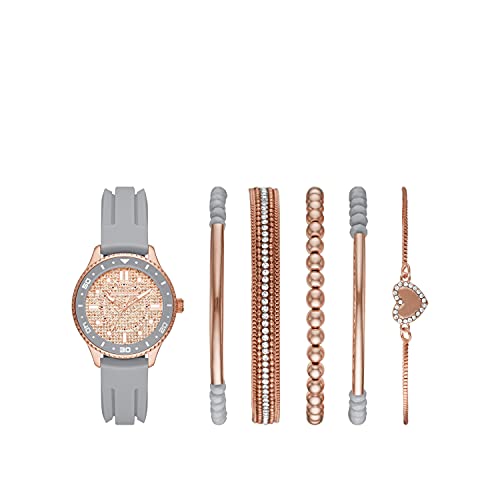 Skechers Women's Quartz Three-Hand Watch & Stackable Bracelet Gift Set, Color: Rose Gold, Blush Pink (Model: SR9064) - Image 4