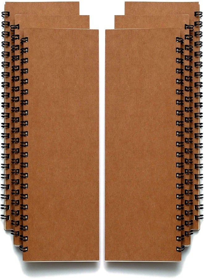 INNAXA A5 kraft Spiral Notebook, Blank Sketch Book Pad, Subject Notebooks,50 Sheets (100 Pages) pack of 6 (Brown Wiro) - Image 1