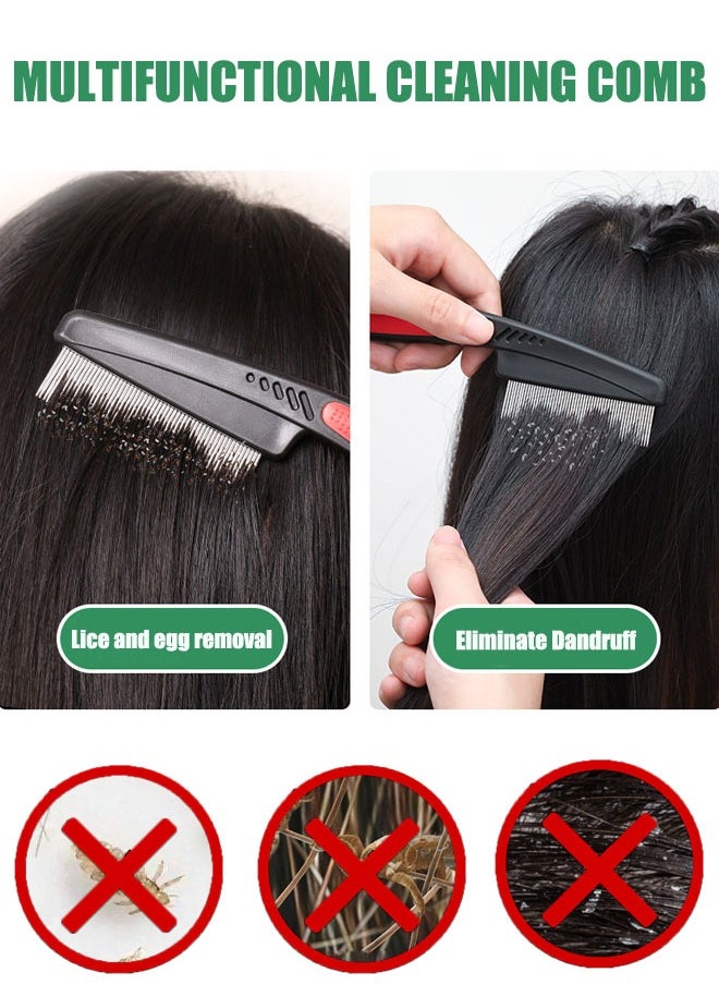 Super ZYouth Lice Combs Stainless Steel Fine & Wide Tooth Comb, Professional Dandruff Comb for Kids Adults Pets Dog/Cat  - Image 3