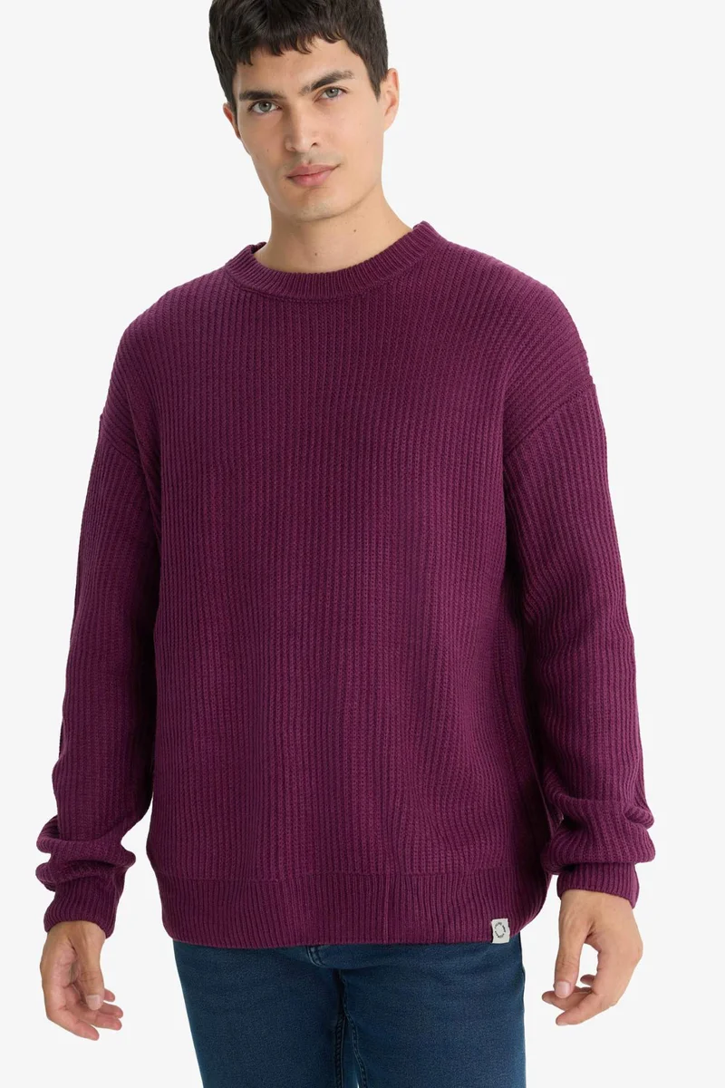 DeFacto Oversize Fit Crew Neck Knitwear Pullover