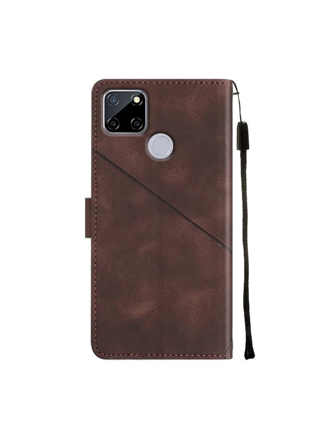 اس-توب جراب لهاتف Realme C12 / C15 / C25 / C25s جراب هاتف من الجلد المنقوش بملمس الجلد - Image 3