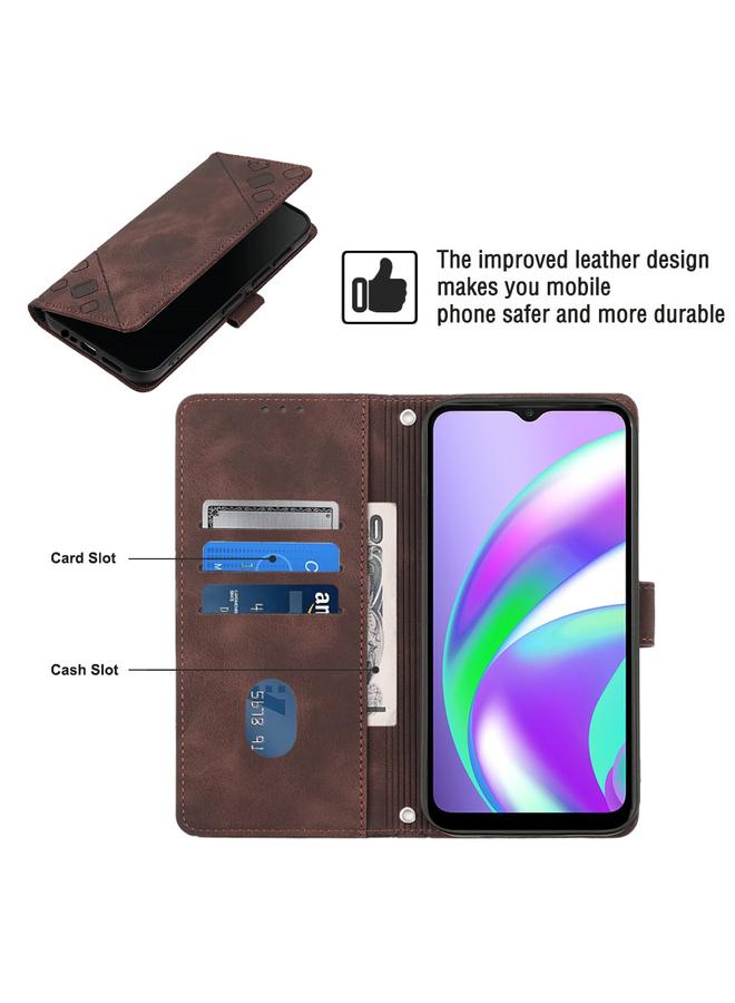 اس-توب جراب لهاتف Realme C12 / C15 / C25 / C25s جراب هاتف من الجلد المنقوش بملمس الجلد - Image 4