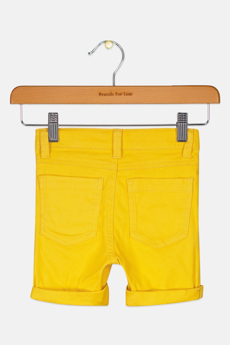 NAME IT Toddlers Boy Solid Basic Shorts, Mustard - Image 2